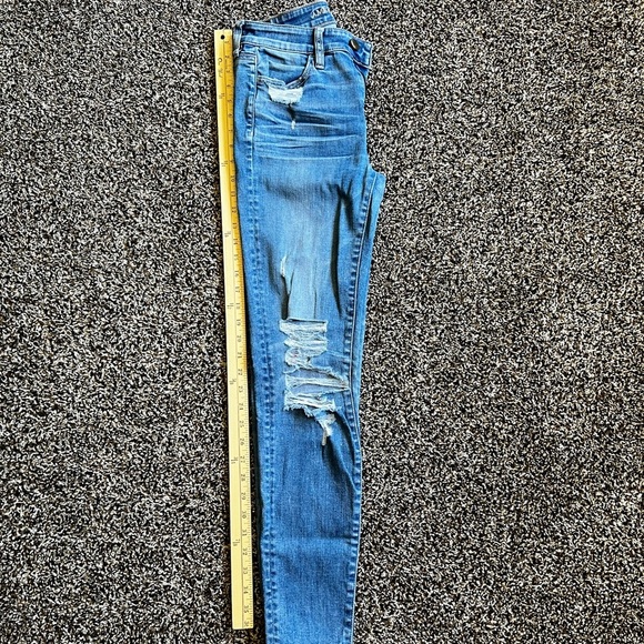American Eagle Blue Jeggings Distressed Slim Fit - Picture 7 of 7